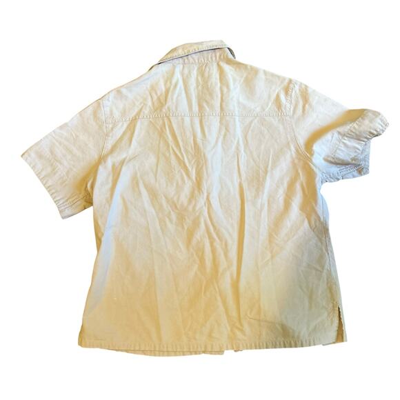 White Stag Top SZ Med Embroidered Flamingo Palm 100% Cotton Art to Wear Boho - Picture 5 of 7